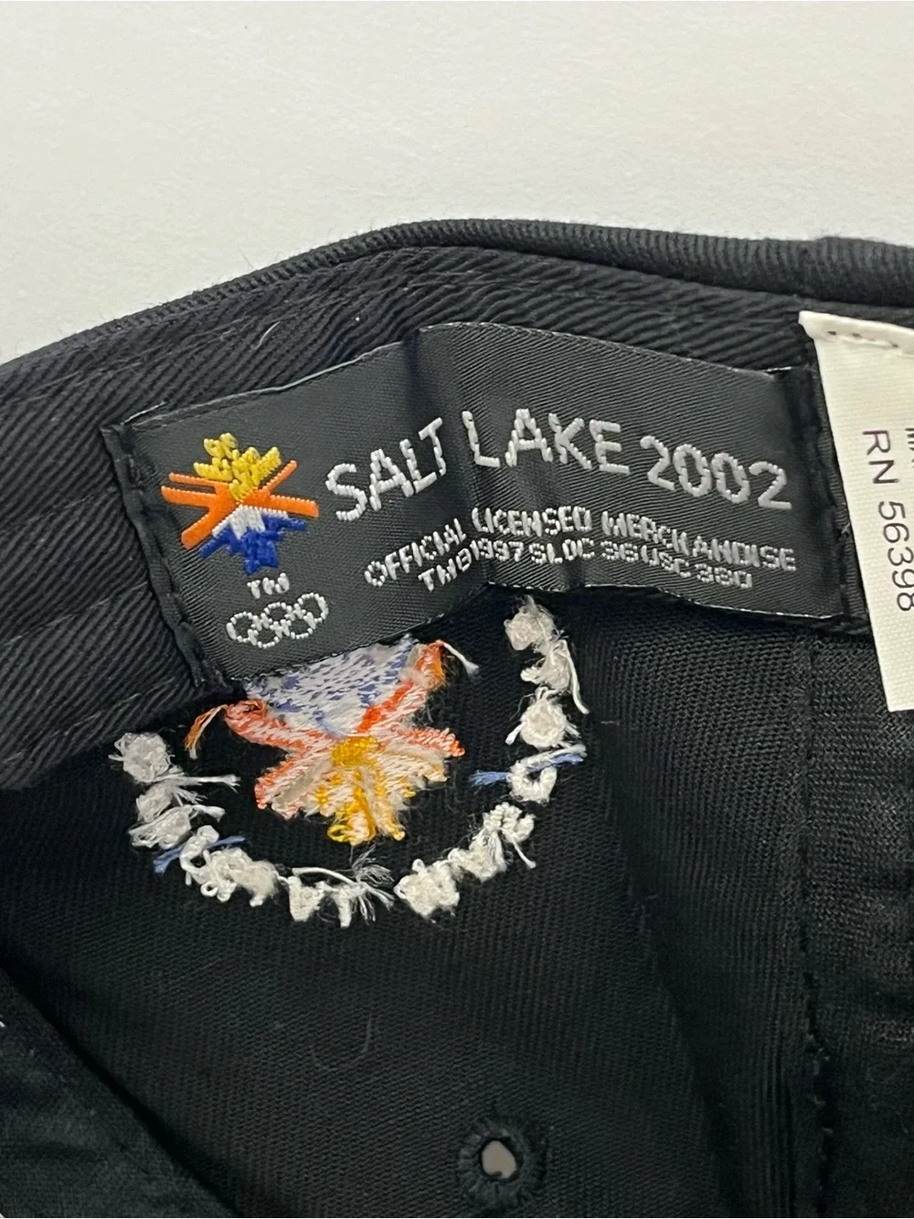 VTG 2002 Salt Lake City Winter Olympics Mascot Hat Black Snapback Embroidered